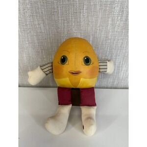 Vintage Humpty Dumpty Hand Painted Fabric Plush Doll Nursery Rhyme 036 (116)